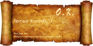 Oprea Kornél névjegykártya